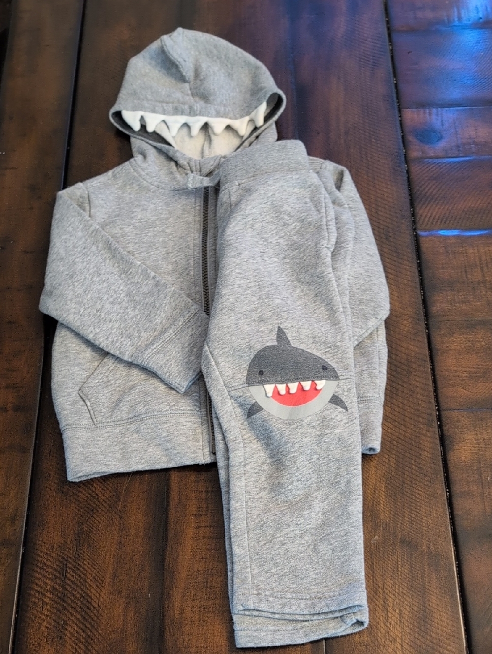Old Navy Grey Shark Hoodie and Joggers Set Toddler 2T